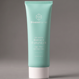 freezeframe BREAST ENHANCER 100ml non-surgical breast enhancing cream in turquoise packaging, formulated to help improve the appearance of breast fullness and firmness for larger, firmer-looking breasts.