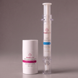 freezeframe PLUMP & FIRM SET featuring WRINKLE BLOCK 30ml age prevention multi stick and LIP INJECTION 10ml needle-free lip plumper, designed to smooth the appearance of wrinkles and create fuller-looking lips.