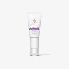 freezeframe REVITALEYES 15ml clinical eye gel serum in a white tube with a clear applicator cap, designed to target deep wrinkles, under-eye bags, puffiness and dark circles.