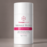 freezeframe WRINKLE BLOCK 30g anti-wrinkle face cream in white and pink packaging, designed to visibly reduce expression lines and wrinkles without paralysing facial muscles.