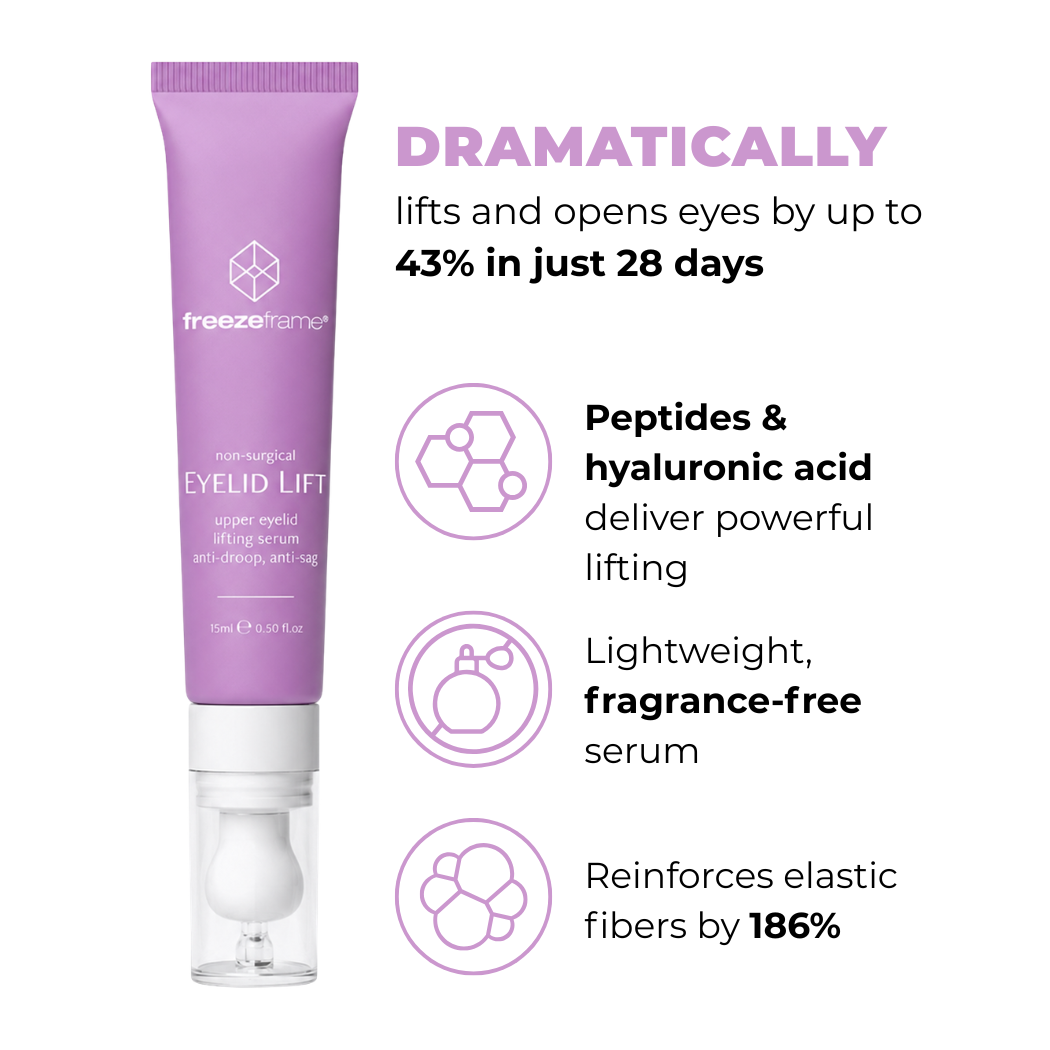 freezeframe EYELID LIFT serum, non-surgical upper eyelid lift treatment for hooded and drooping eyelids